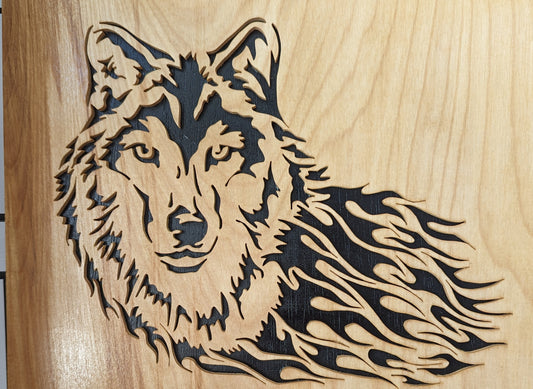 Flaming Wolf Plaque