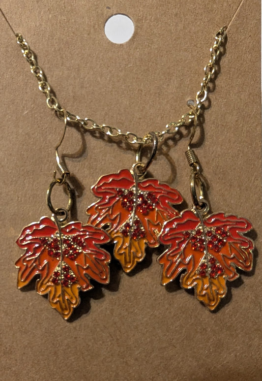 Fall Leaf Necklace set
