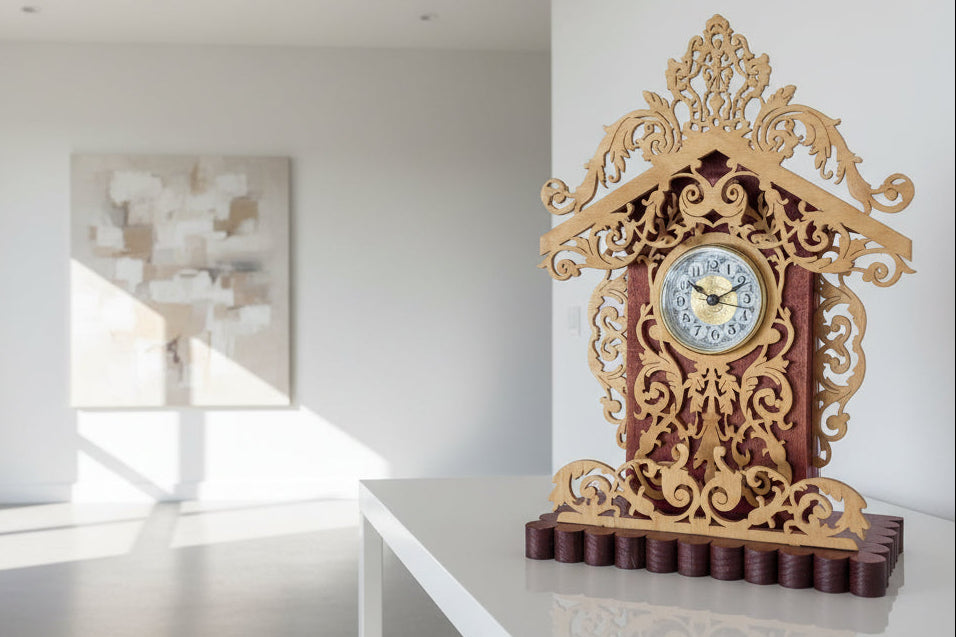 Handmade Birch Wood Statesman Clock