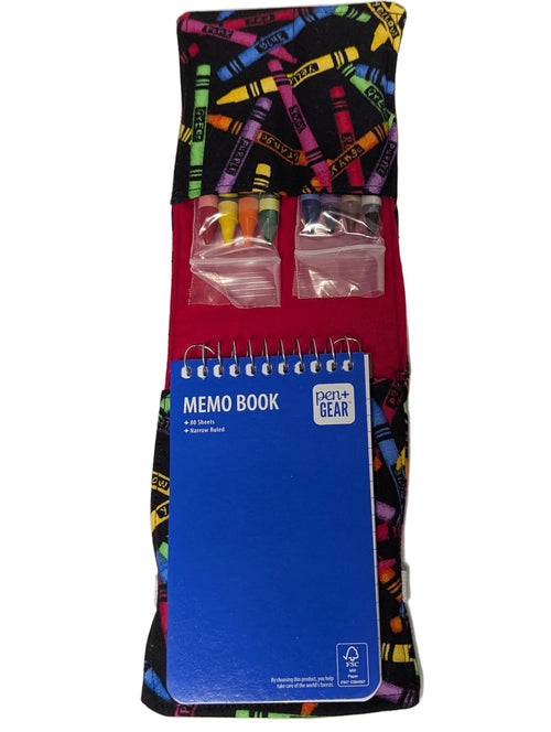 Crayon Holder Set with Crayons & Notepad