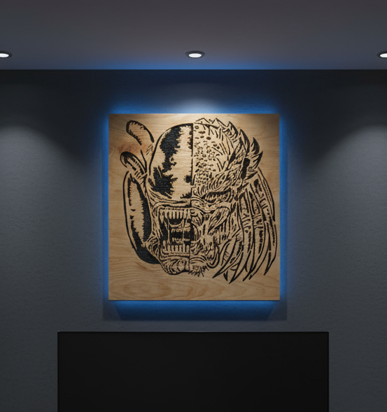 Alien VS Predator Plaque hanging on a wall