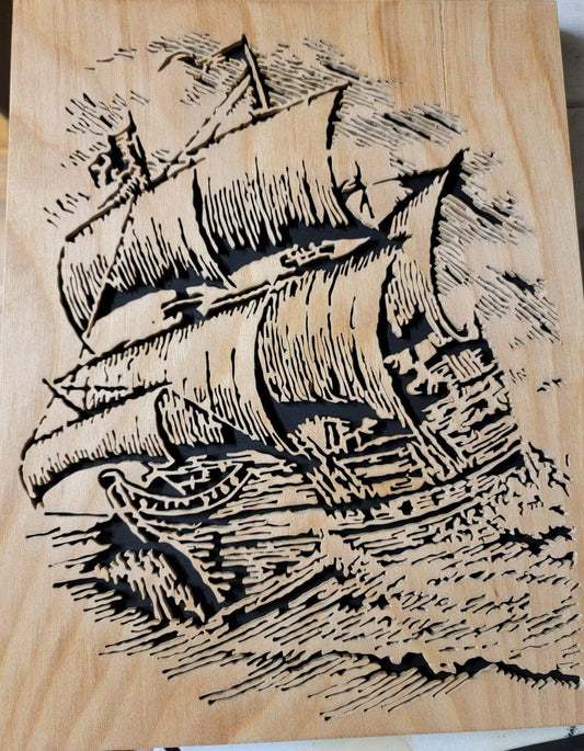 Sailing Ship - Nautical Wood Plaque